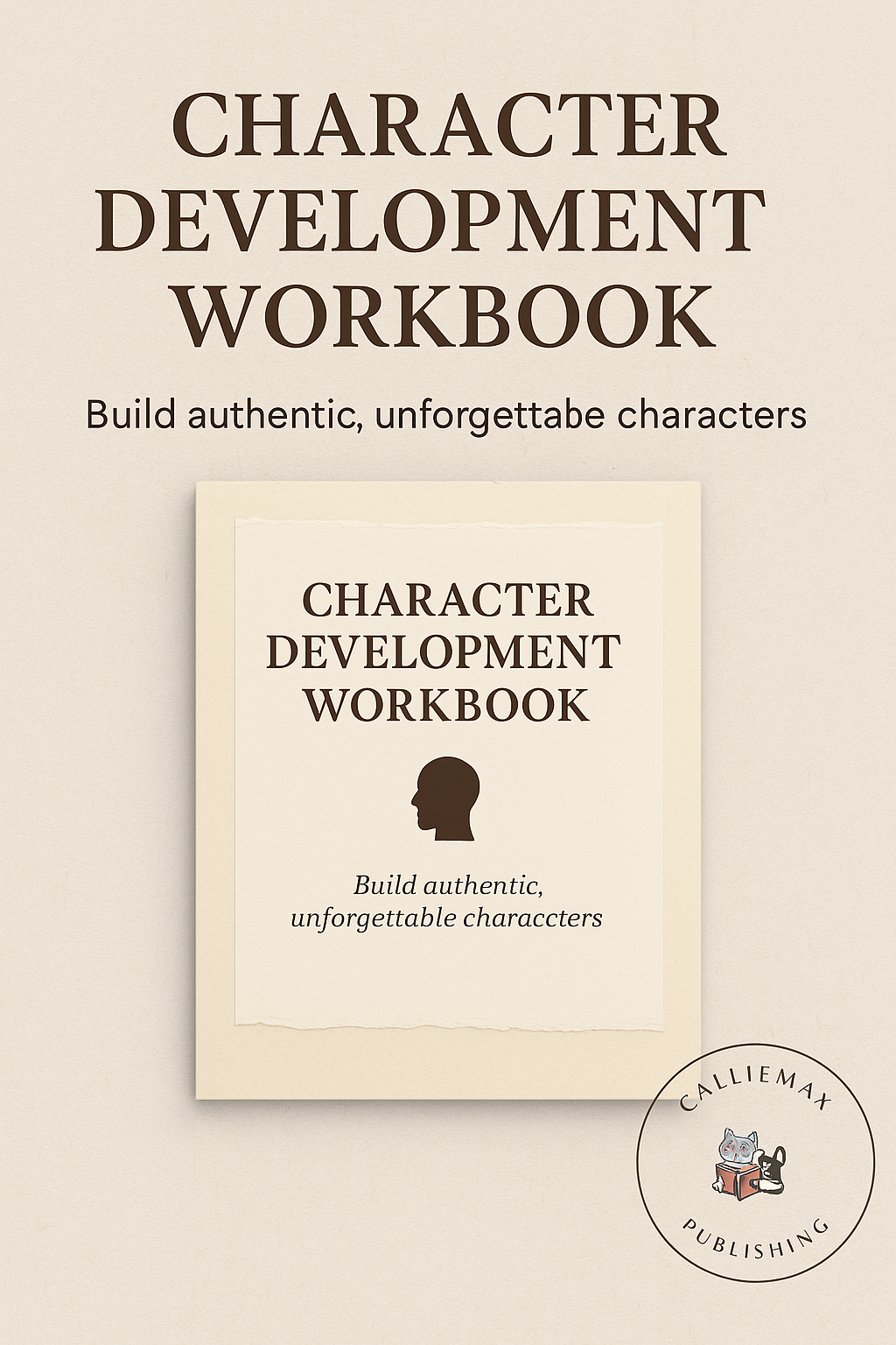 Character Development Template | Canva Writing Planner for Authors | Story Idea Organizer | Beige Scrapbook Author Workbook