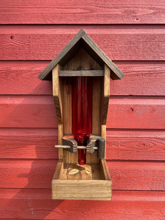 Colored Wine Bottle Bird Feeder