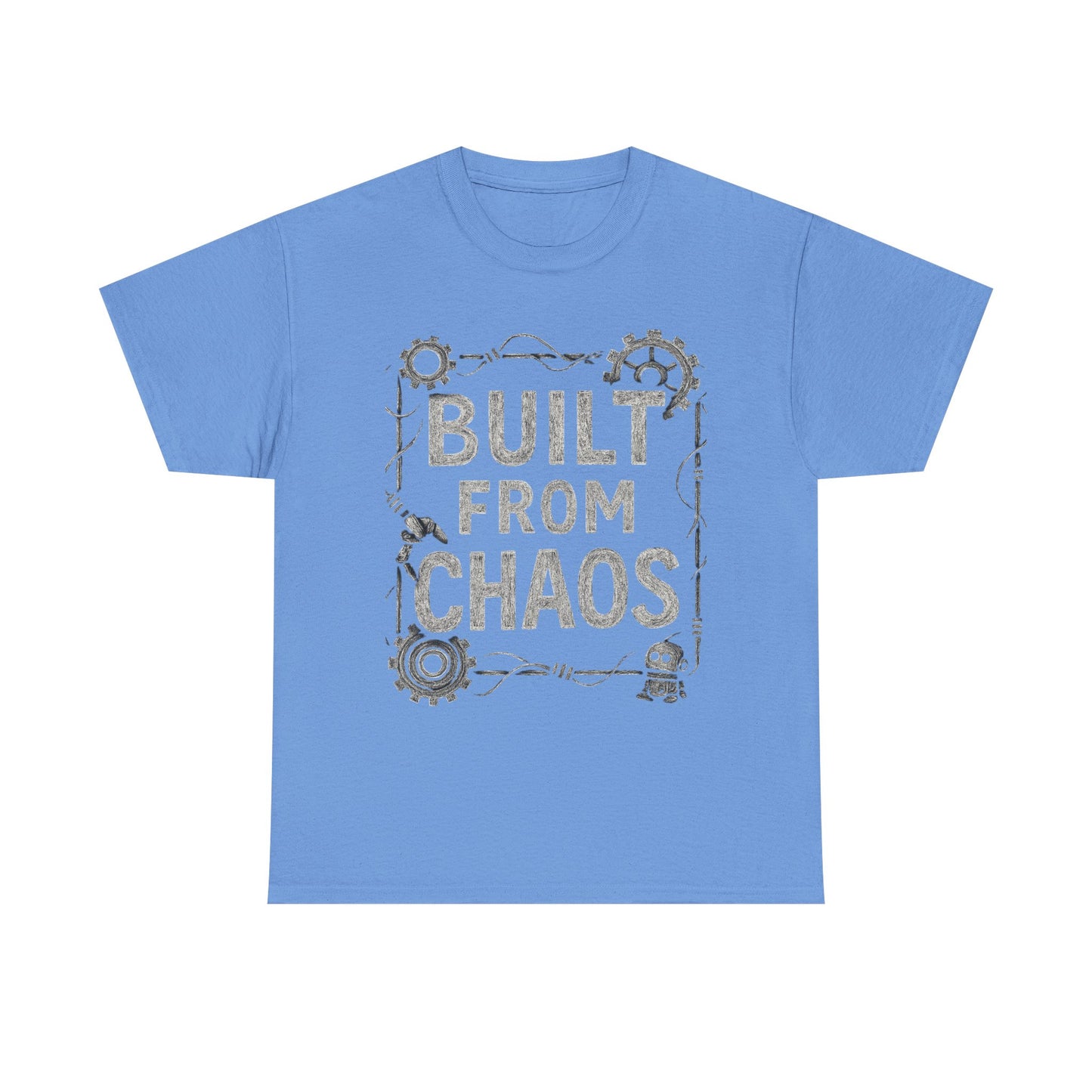 Inspirational Unisex Heavy Cotton Tee - "Built From Chaos"