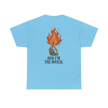 Unisex Heavy Cotton Tee - "The World's On Fire" Graphic Tee