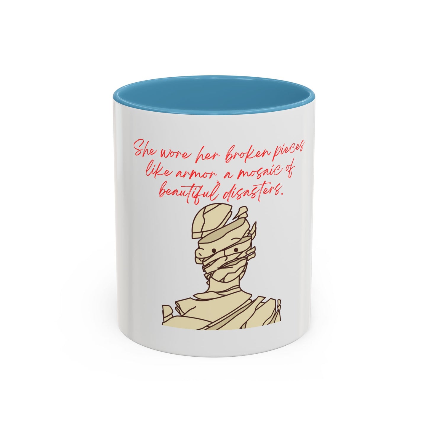 She Wore Her Broken Pieces Accent Coffee Mug (11oz)