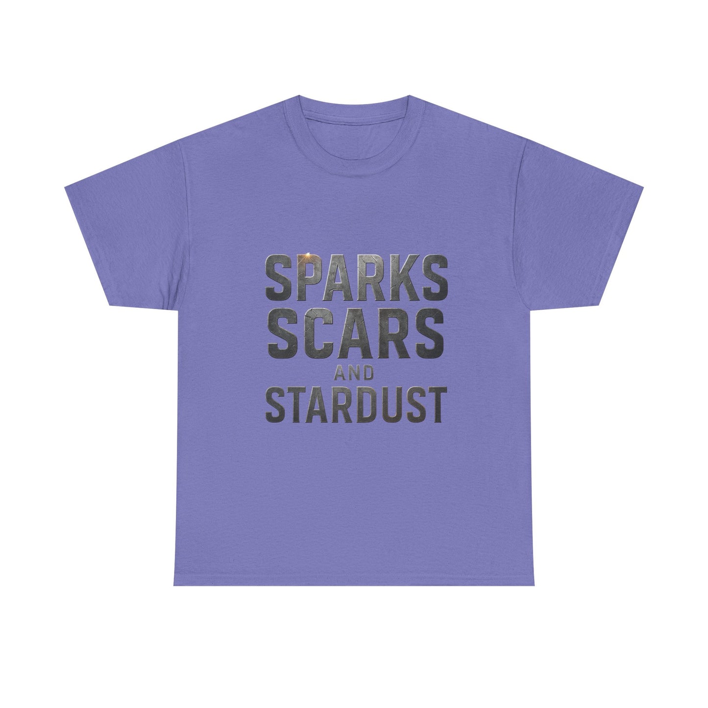 Inspirational Unisex Heavy Cotton Tee - "Sparks, Scars, and Stardust"