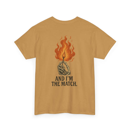 Unisex Heavy Cotton Tee - "The World's On Fire" Graphic Tee