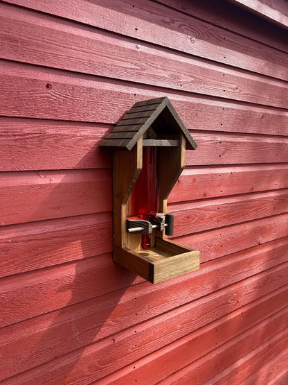 Colored Wine Bottle Bird Feeder