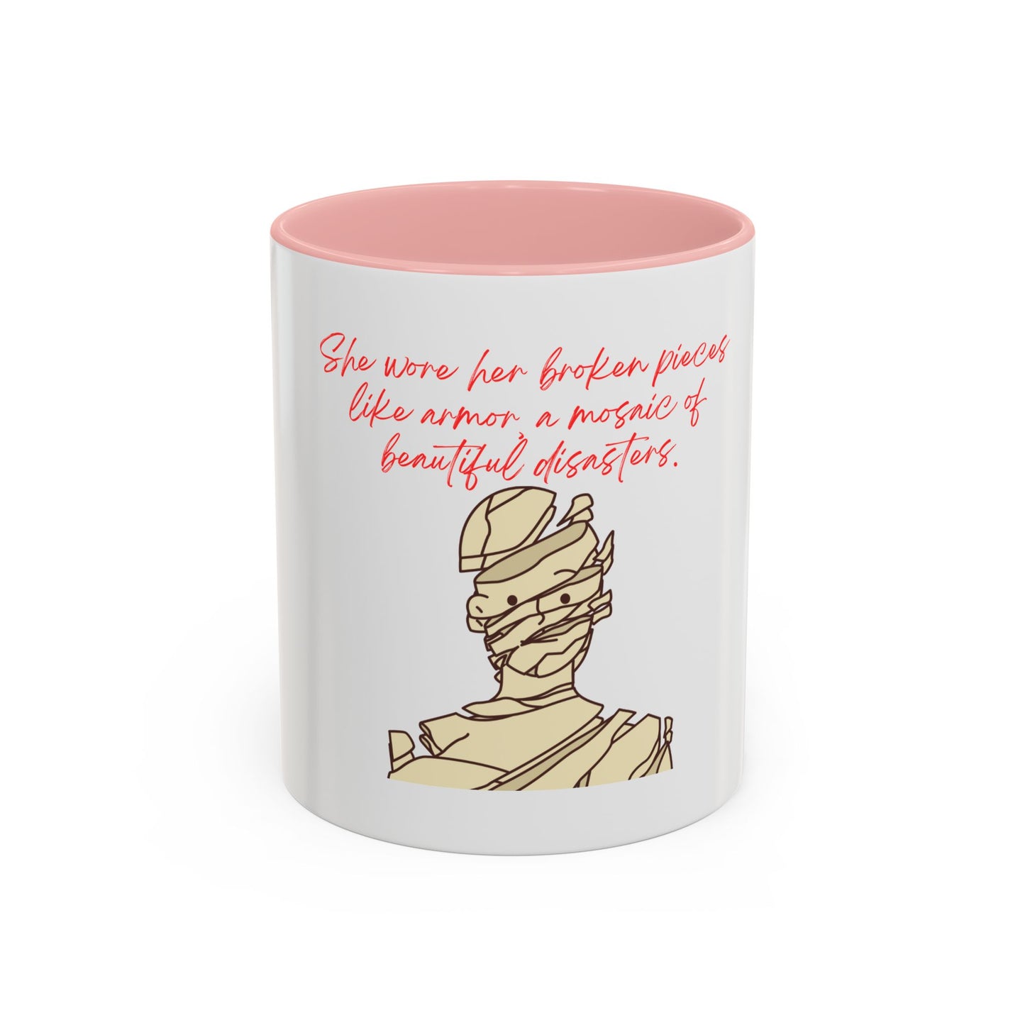 She Wore Her Broken Pieces Accent Coffee Mug (11oz)