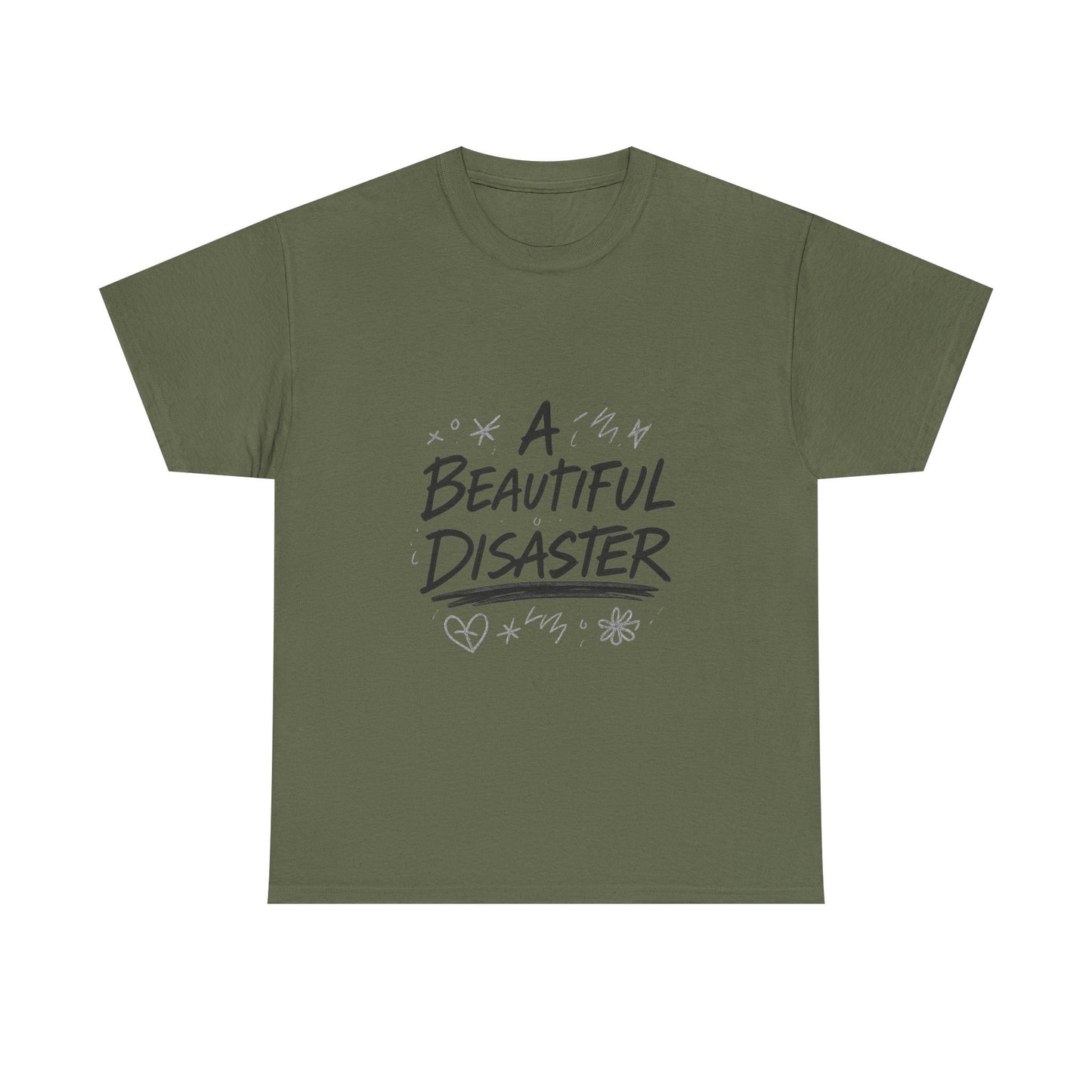 Inspirational Unisex Heavy Cotton Tee - "A Beautiful Disaster"