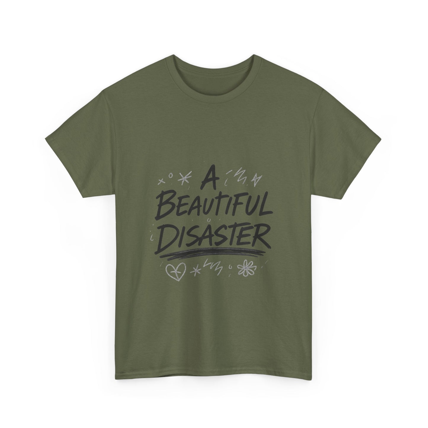 Inspirational Unisex Heavy Cotton Tee - "A Beautiful Disaster"