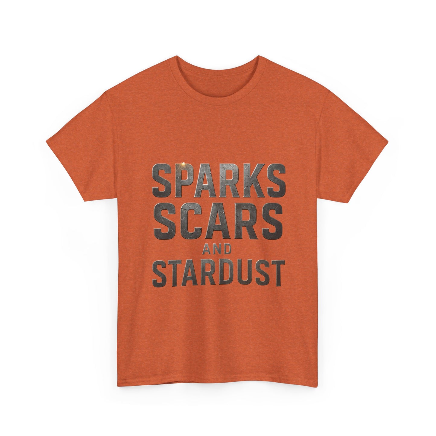 Inspirational Unisex Heavy Cotton Tee - "Sparks, Scars, and Stardust"