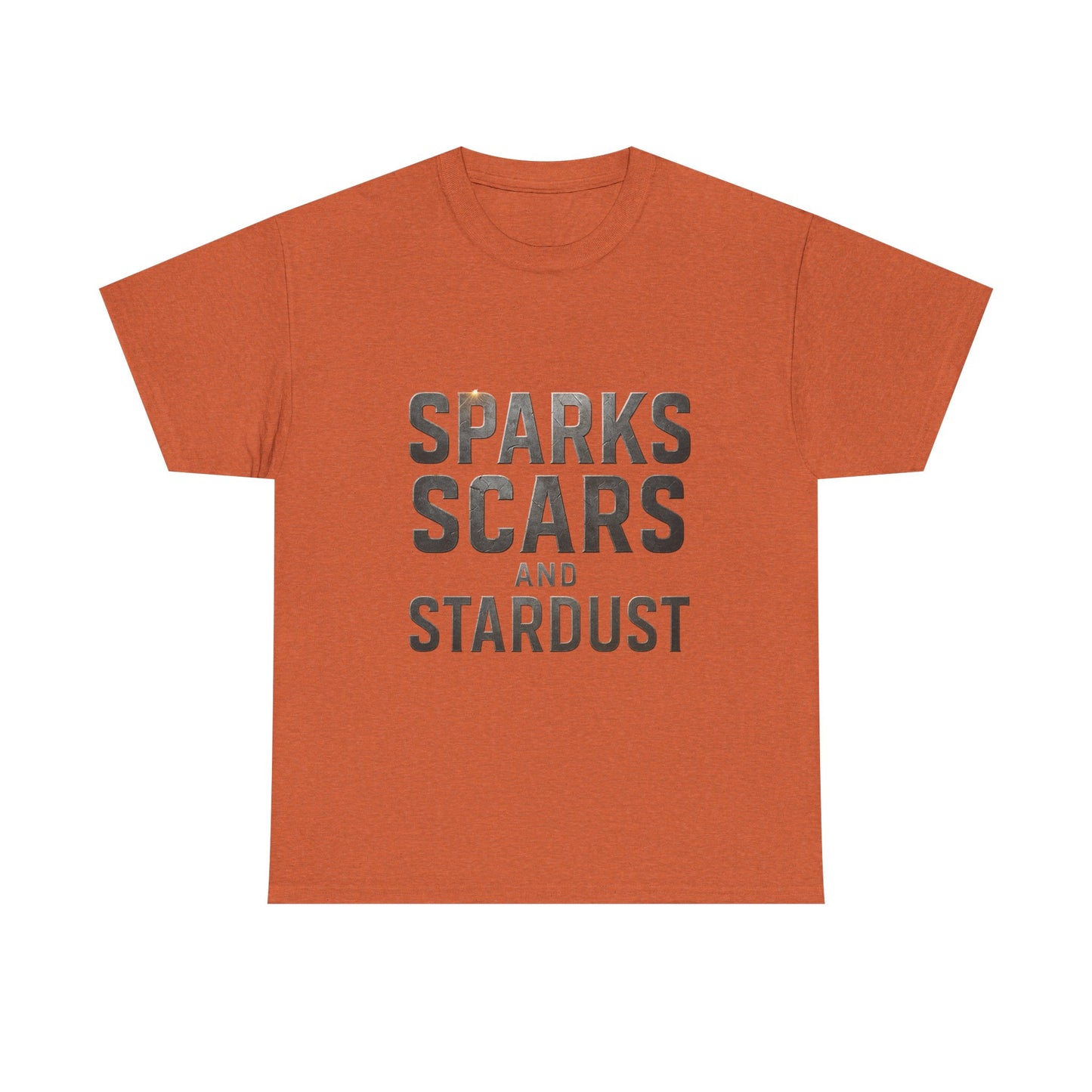 Inspirational Unisex Heavy Cotton Tee - "Sparks, Scars, and Stardust"