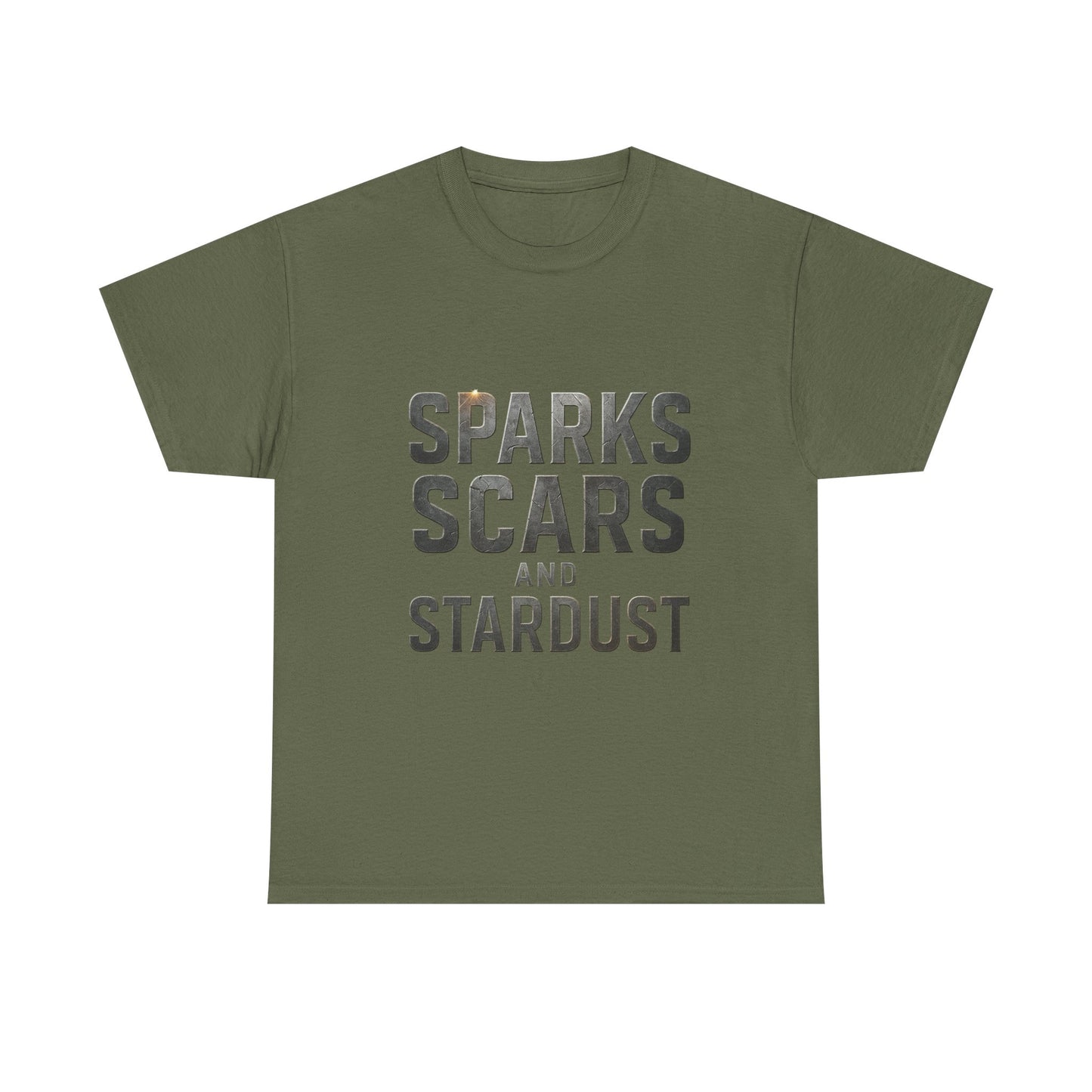 Inspirational Unisex Heavy Cotton Tee - "Sparks, Scars, and Stardust"
