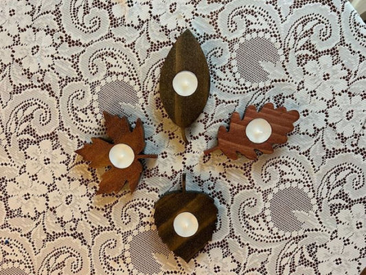 Fall Leaf Tea Light Holders (set of 4)
