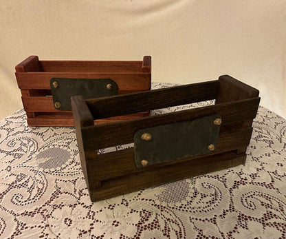Rustic Centerpiece Box w/ 3 decorative Jars
