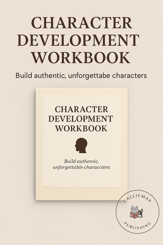 Character Development Template | Canva Writing Planner for Authors | Story Idea Organizer | Beige Scrapbook Author Workbook