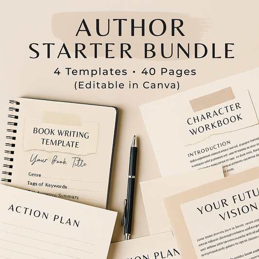 Author Starter Template | Book Writing Prompts & Planner | Self-Publishing Workbook | Story Idea Organizer