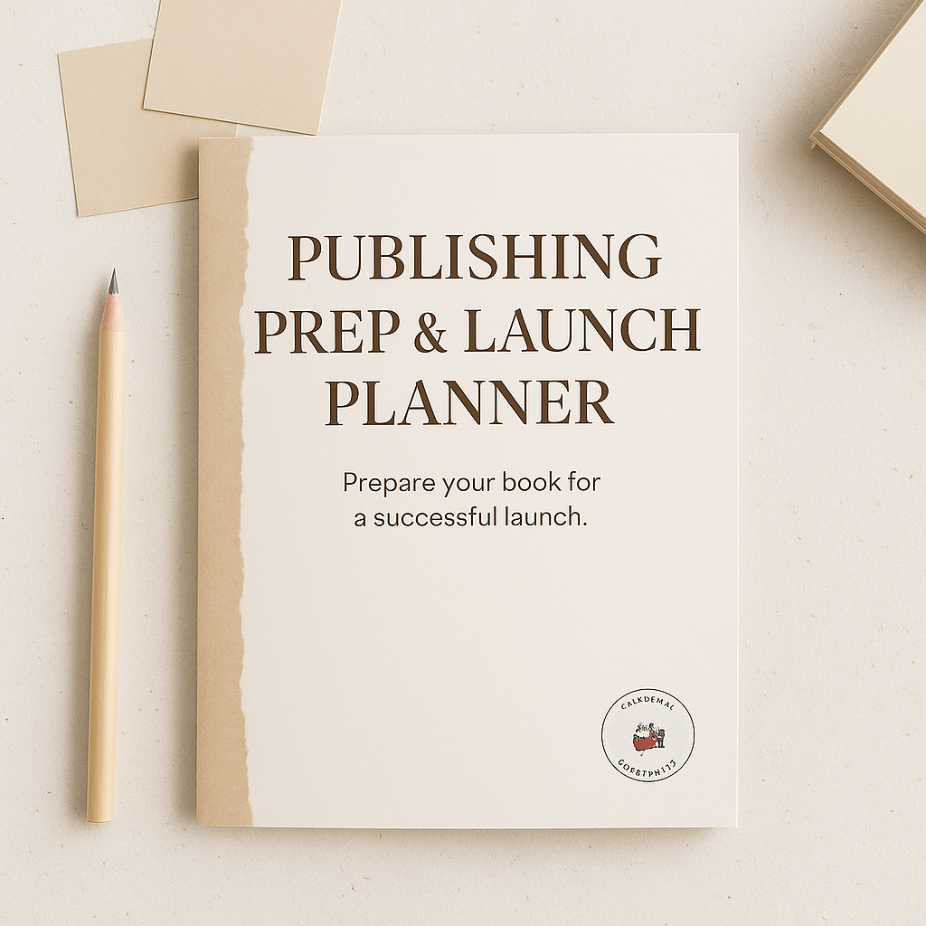 Publishing Prep & Launch Planner Template | Canva Writing Planner for Authors | Story Idea Organizer | Beige Scrapbook Author Workbook (Copy)
